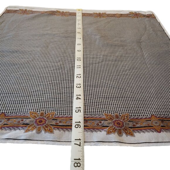 Men's Ungaro Cotton Handkerchief Pocket Square Houndstooth & Floral 17" Hanky - Picture 3 of 5